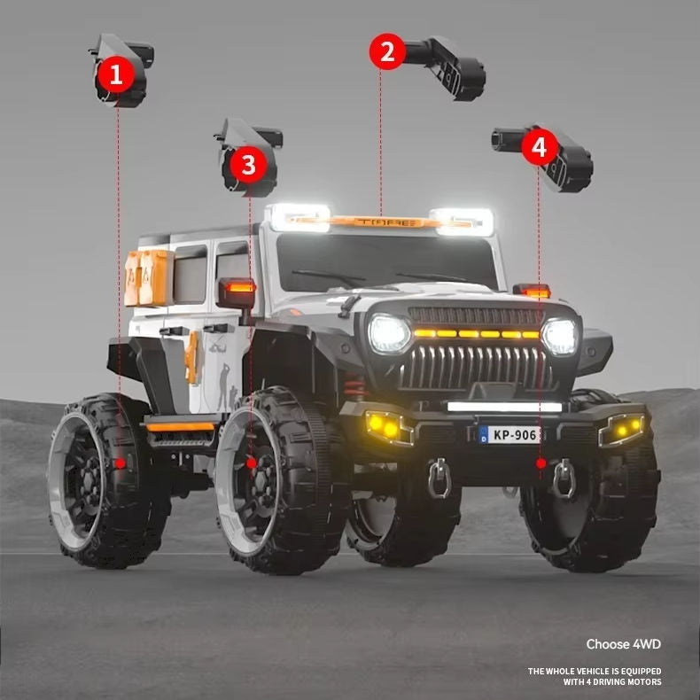 12V Off-Road Kids Ride-On SUV with 4WD &amp; Remote Control (Model 906)